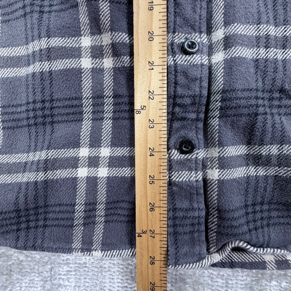 Woolrich Shirt Flannel Plaid 100% Cotton Large Gray Outdoor Heritage - Picture 4 of 7